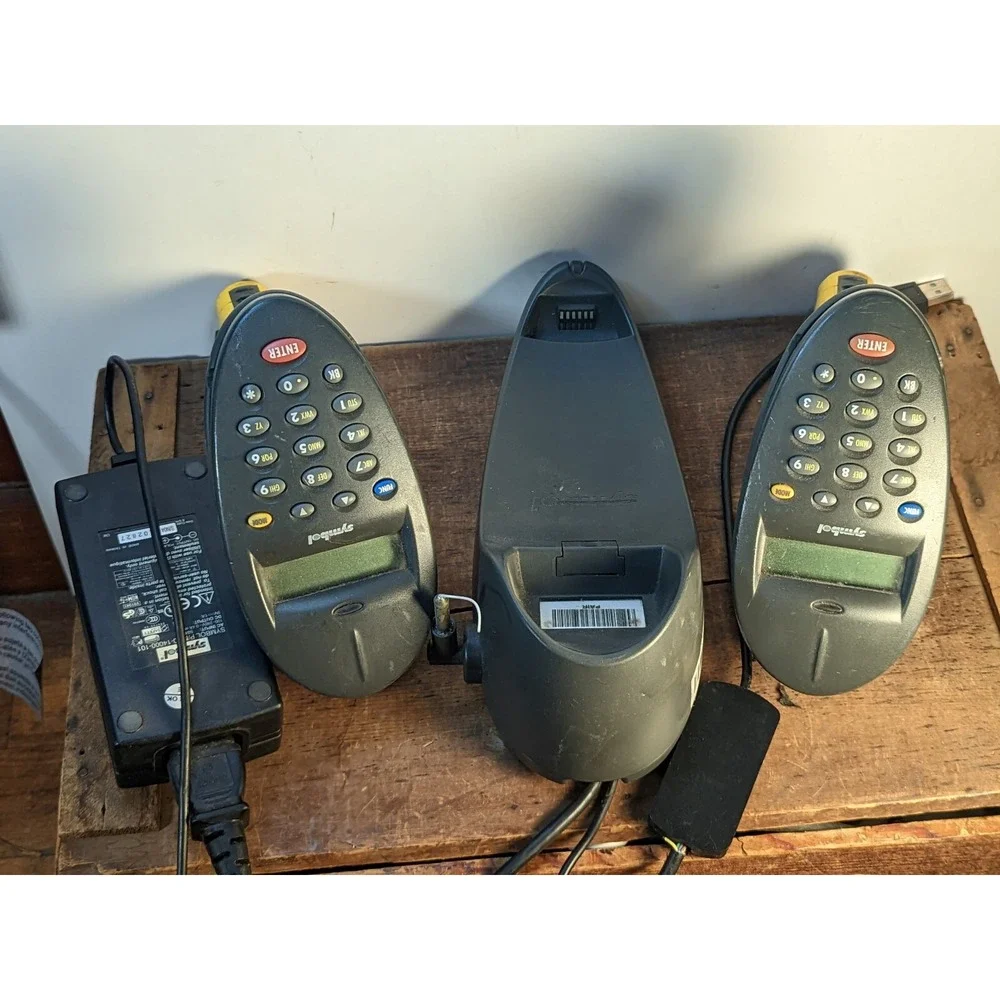 2X Symbol P470 Barcode Scanner Wireless W/ PL470 Base (1) & USB Tested